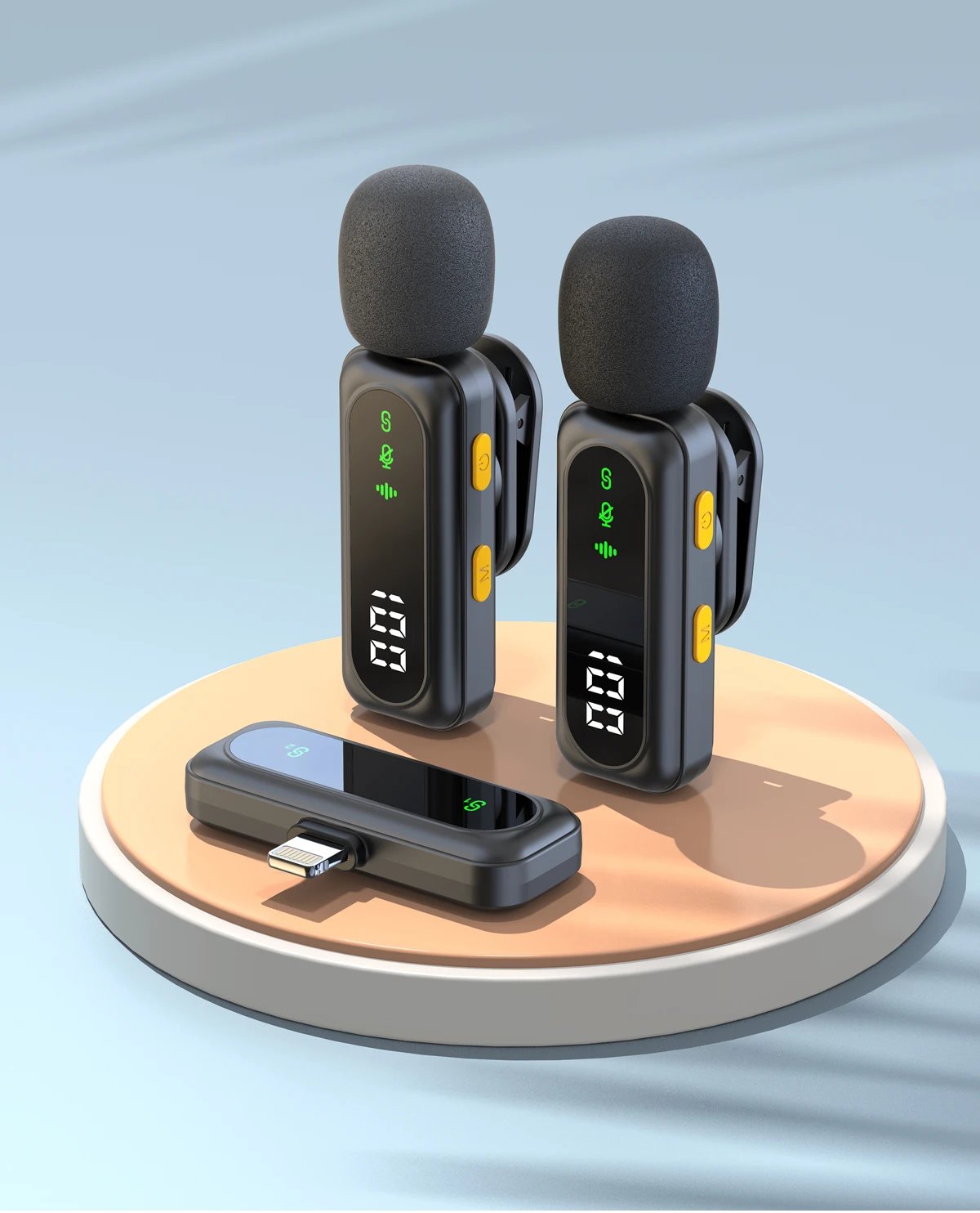 J21 Wireless Lavalier Lapel Microphone Audio Video Recording Mini Mic for iPhone Android Mic Portable Noise Reduction Vlog  Live