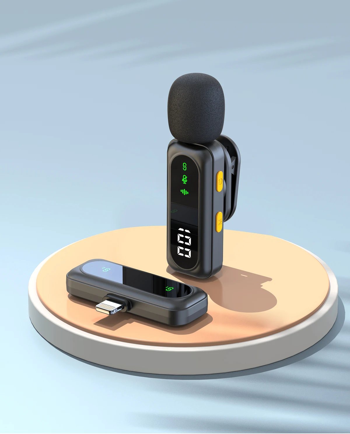 J21 Wireless Lavalier Lapel Microphone Audio Video Recording Mini Mic for iPhone Android Mic Portable Noise Reduction Vlog  Live