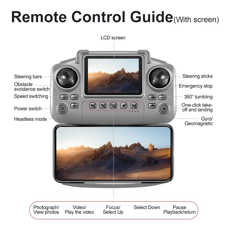 Lenovo D18 Drone 8K Antenna HD Doppia Fotocamera Intelligente Evitamento Ostacoli Brushless Potenza 5G WIFI Schermo di Controllo Remoto GPS Drone