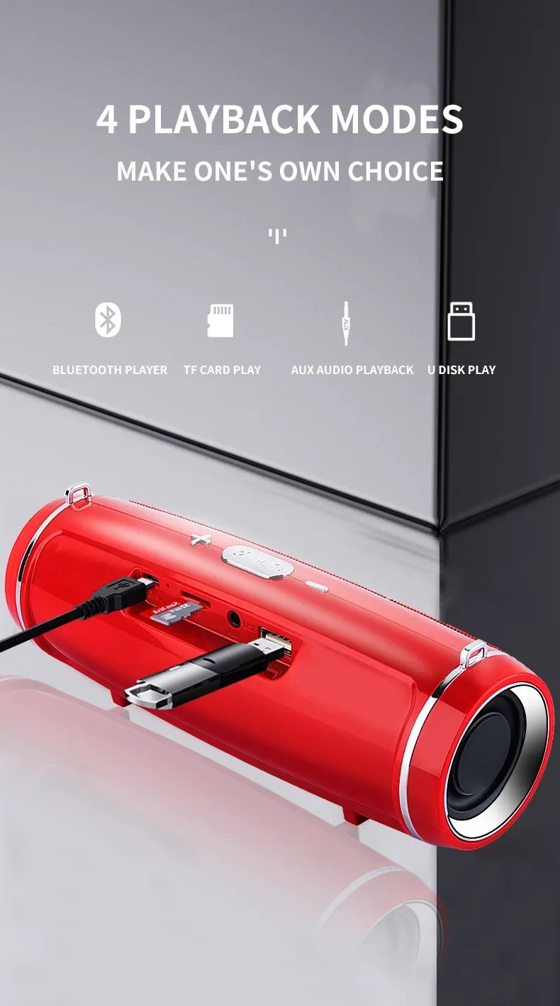 Altoparlante Bluetooth portatile da 200 W IPX7 Altoparlante da esterno impermeabile HIFI Pillar Subwoofer Altoparlante stereo Radio FM TF Boom Box