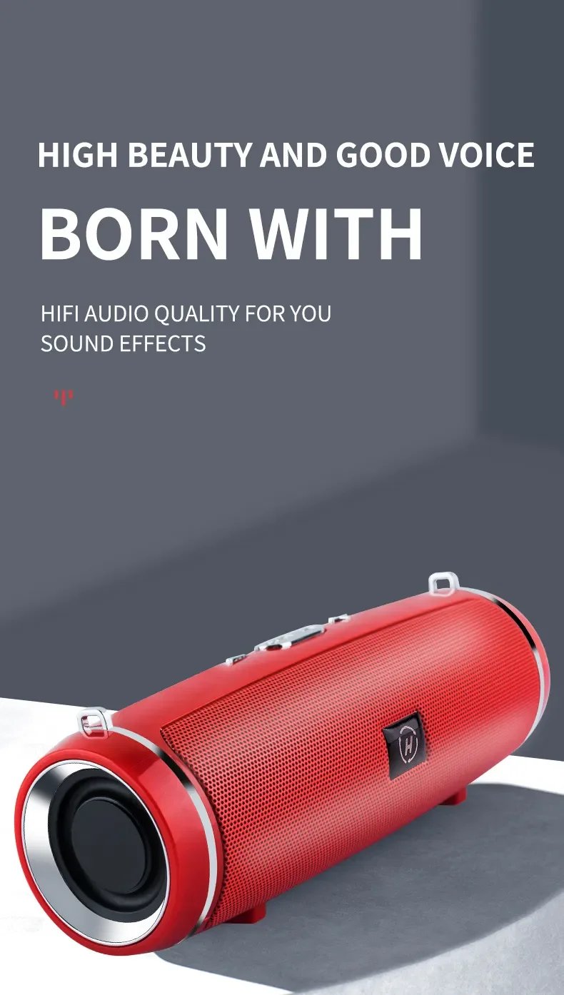 Altoparlante Bluetooth portatile da 200 W IPX7 Altoparlante da esterno impermeabile HIFI Pillar Subwoofer Altoparlante stereo Radio FM TF Boom Box