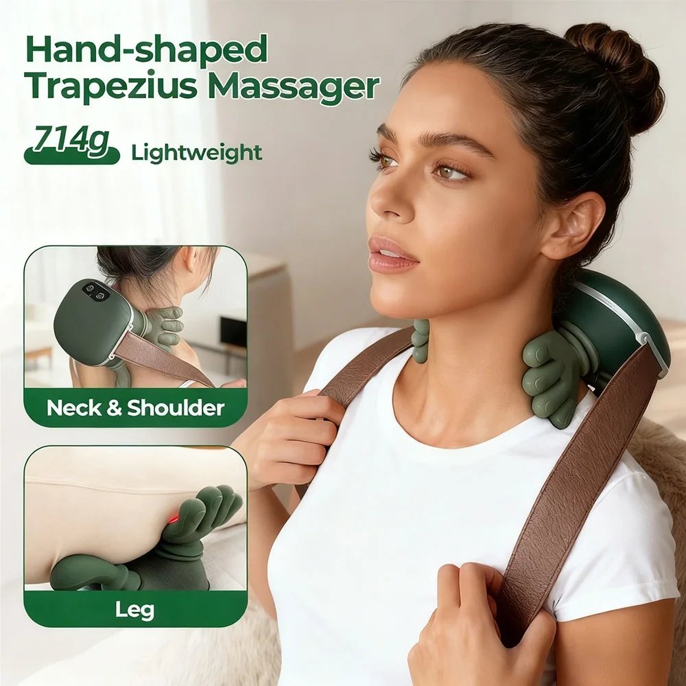 Bionic Finger Neck Shoulder Massager Wireless Neck Cervical Trapezius Kneading Massage Shawl Brushless Motor Neck masajeador