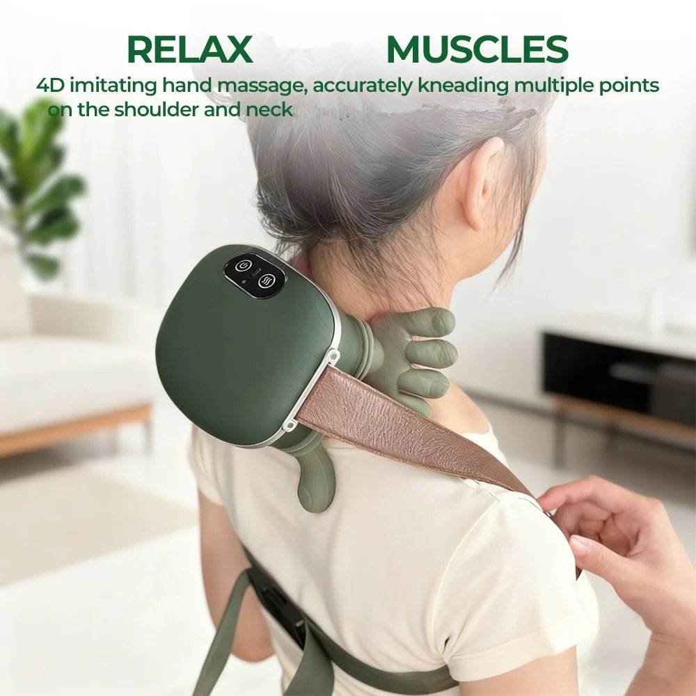 Bionic Finger Neck Shoulder Massager Wireless Neck Cervical Trapezius Kneading Massage Shawl Brushless Motor Neck masajeador