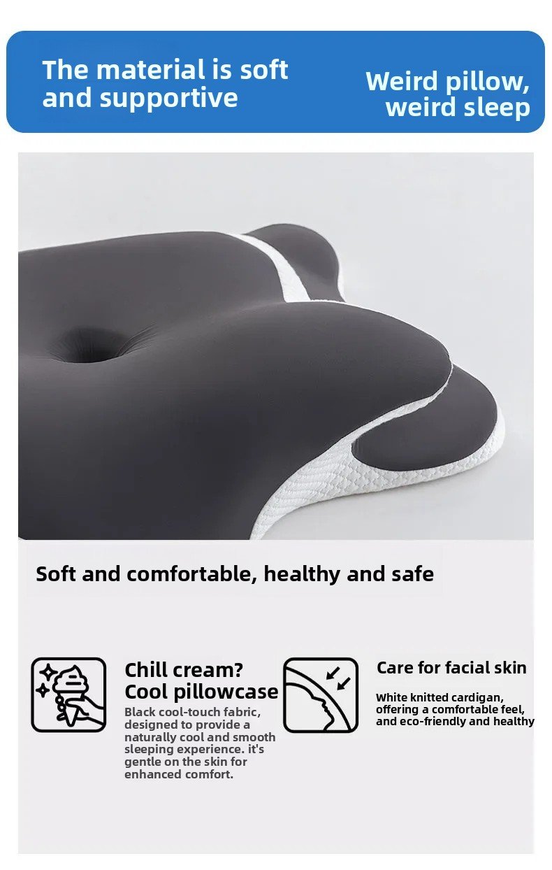 Cuscino cervicale in memory foam per alleviare il dolore al collo Supporto ergonomico ortopedico per il collo Lato della schiena Dormire per lo stomaco Regalo ideale