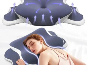 Cuscino cervicale in memory foam per alleviare il dolore al collo Supporto ergonomico ortopedico per il collo Lato della schiena Dormire per lo stomaco Regalo ideale