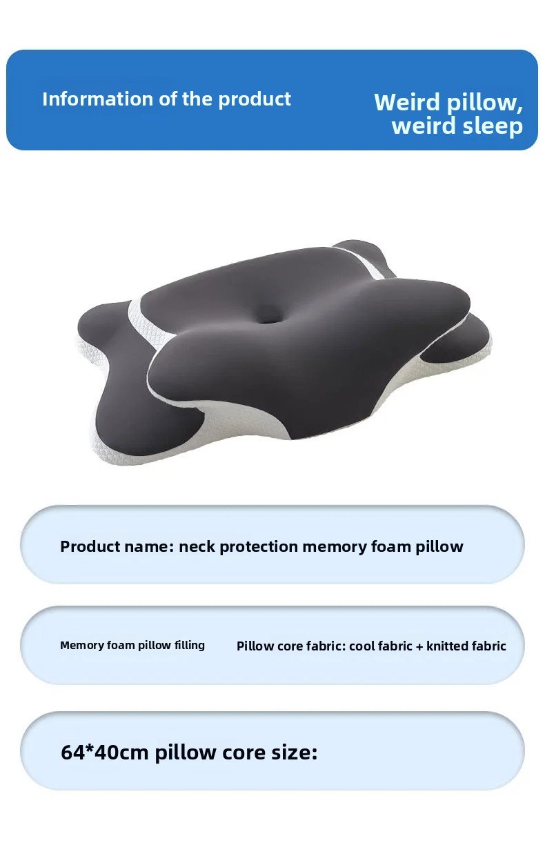 Cuscino cervicale in memory foam per alleviare il dolore al collo Supporto ergonomico ortopedico per il collo Lato della schiena Dormire per lo stomaco Regalo ideale