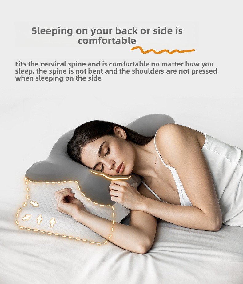 Cuscino cervicale in memory foam per alleviare il dolore al collo Supporto ergonomico ortopedico per il collo Lato della schiena Dormire per lo stomaco Regalo ideale