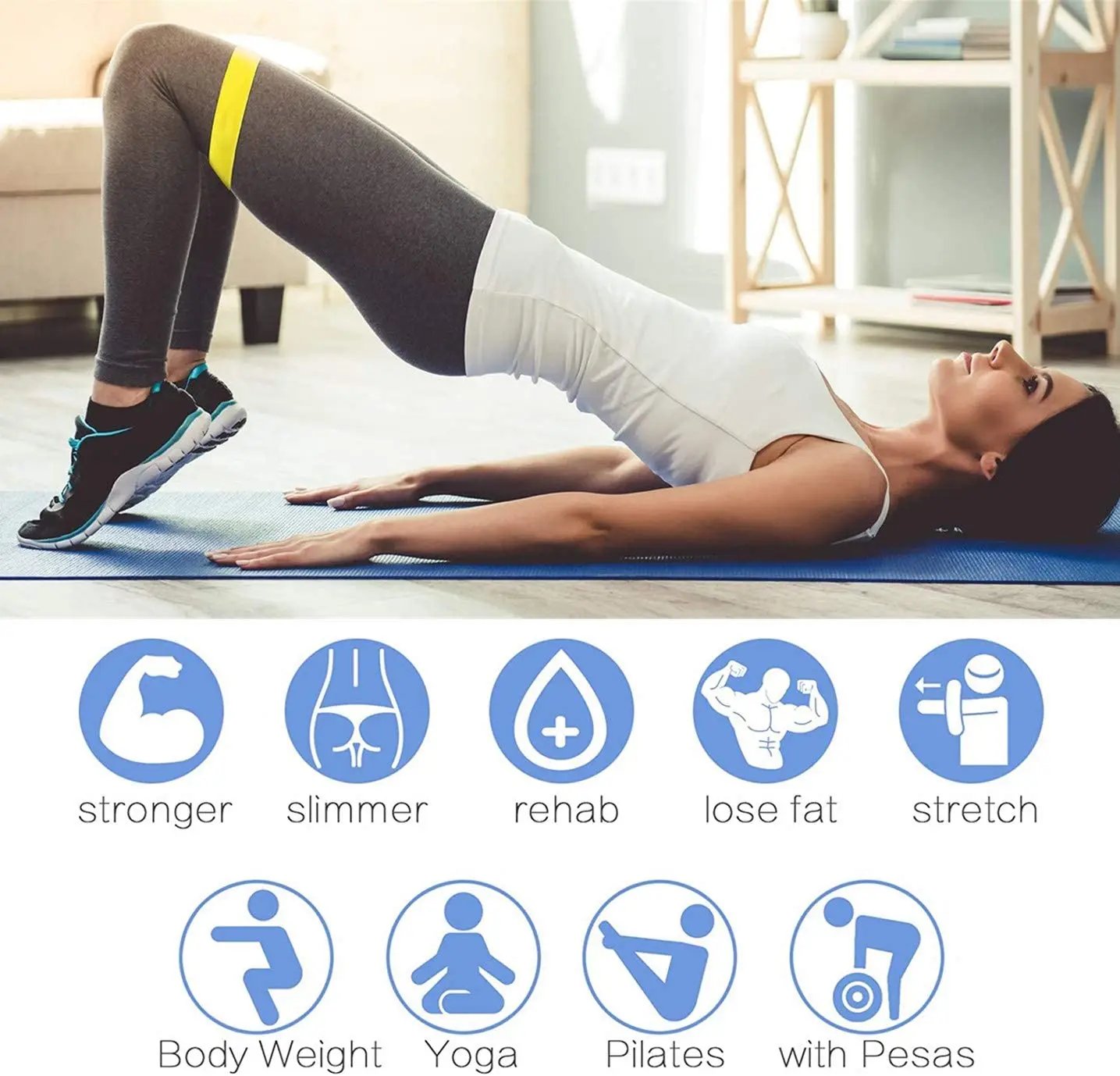 Sblocca il tuo potenziale fitness con fasce di resistenza: allenamento per la forza, body building, allenamento, stretching, palestra domestica e altro ancora