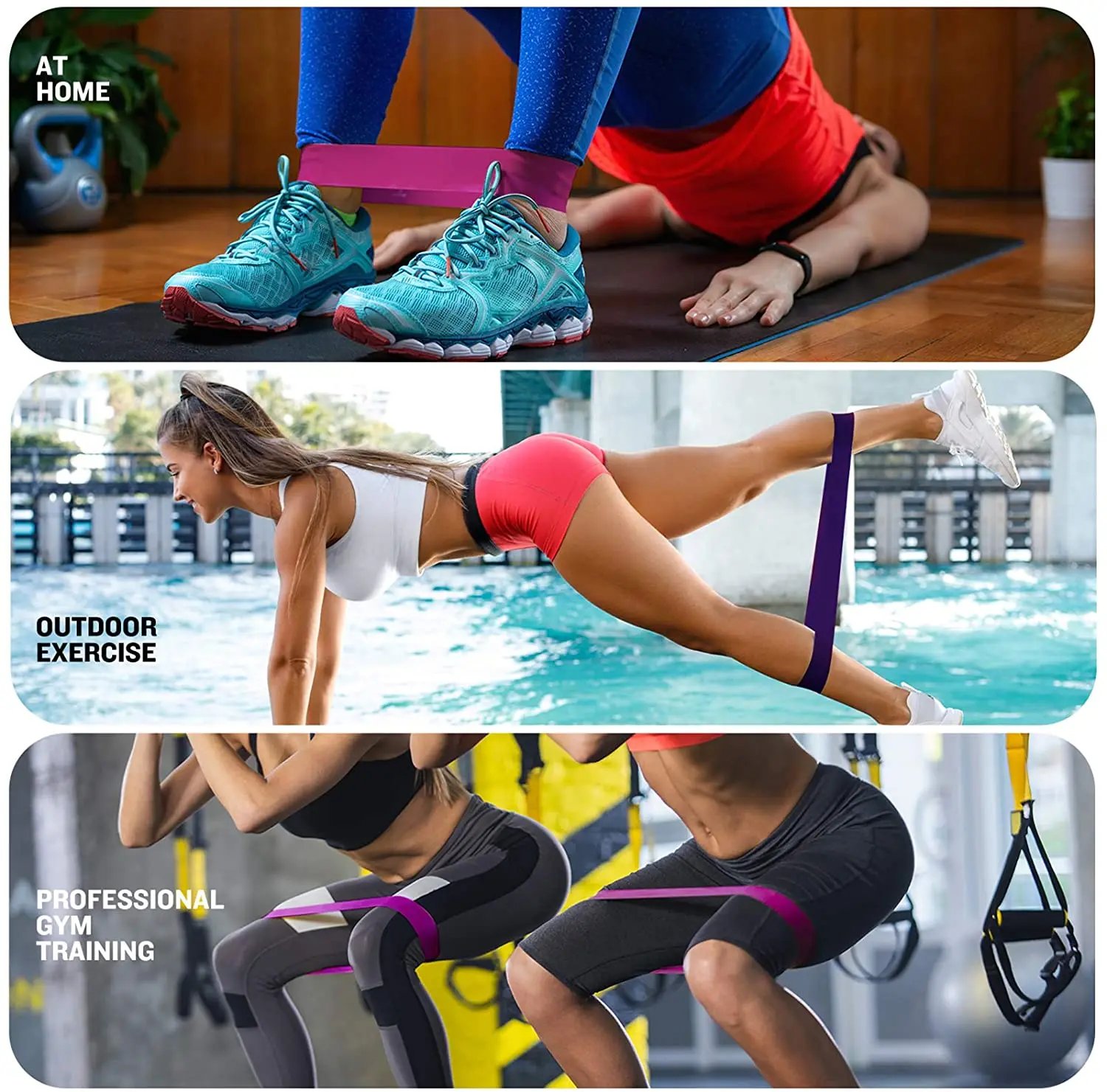Sblocca il tuo potenziale fitness con fasce di resistenza: allenamento per la forza, body building, allenamento, stretching, palestra domestica e altro ancora