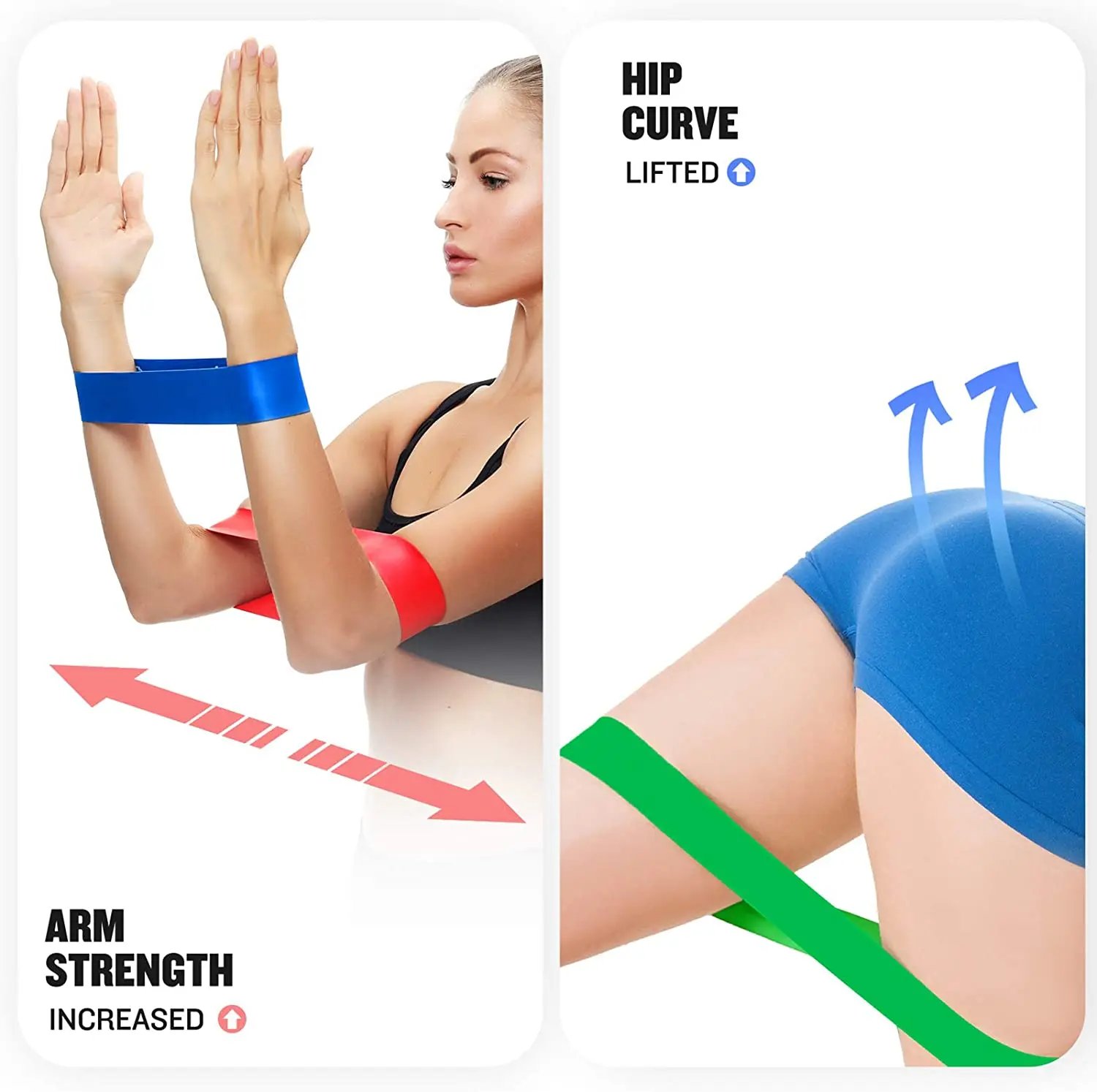 Sblocca il tuo potenziale fitness con fasce di resistenza: allenamento per la forza, body building, allenamento, stretching, palestra domestica e altro ancora