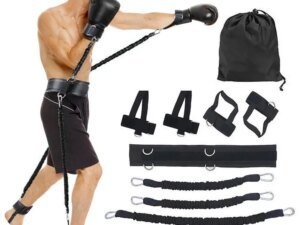 Set di fasce di resistenza per allenamento di boxe Fasce di resistenza per fitness Allenamento per rimbalzare le gambe in vita per esercizi di braccio Allenamento di boxe Muay