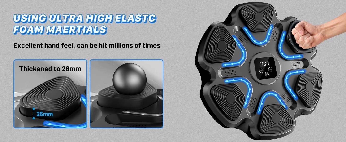 Macchina da boxe musicale per bambini e adulti, punzonatrice Bluetooth montata a parete con guantoni da boxe, boxe LED intelligente Macchina da boxe musicale per bambini e adulti, punzonatrice Bluetooth montata a parete con guantoni da boxe, boxe LED intelligente