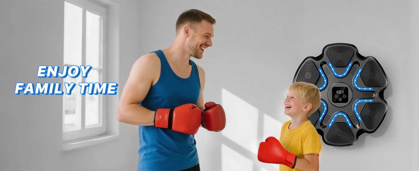 Macchina da boxe musicale per bambini e adulti, punzonatrice Bluetooth montata a parete con guantoni da boxe, boxe LED intelligente Macchina da boxe musicale per bambini e adulti, punzonatrice Bluetooth montata a parete con guantoni da boxe, boxe LED intelligente