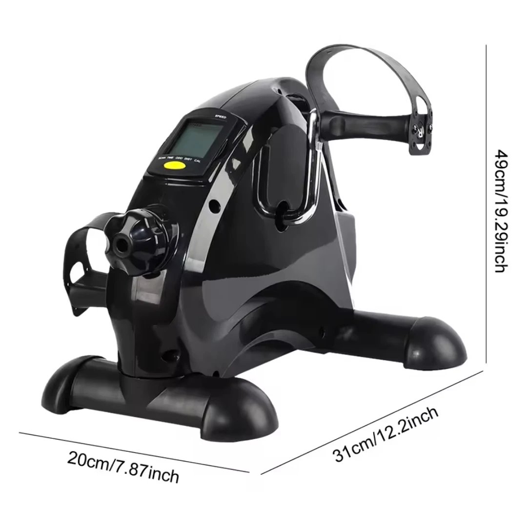 Mini cyclette per braccia e gambe, macchina per esercizi con pedale regolabile, display LCD, trainer per pedali portatile per l'home office - immagine 3