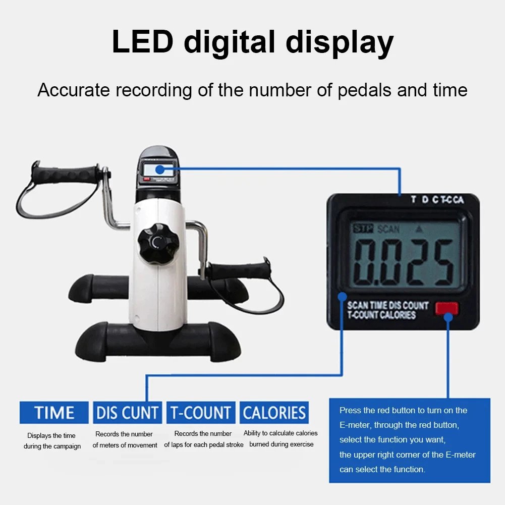 Mini cyclette per braccia e gambe, macchina per esercizi con pedale regolabile, display LCD, trainer per pedali portatile per l'home office Mini cyclette per braccia e gambe, macchina per esercizi con pedale regolabile, display LCD, trainer per pedali portatile per l'home office