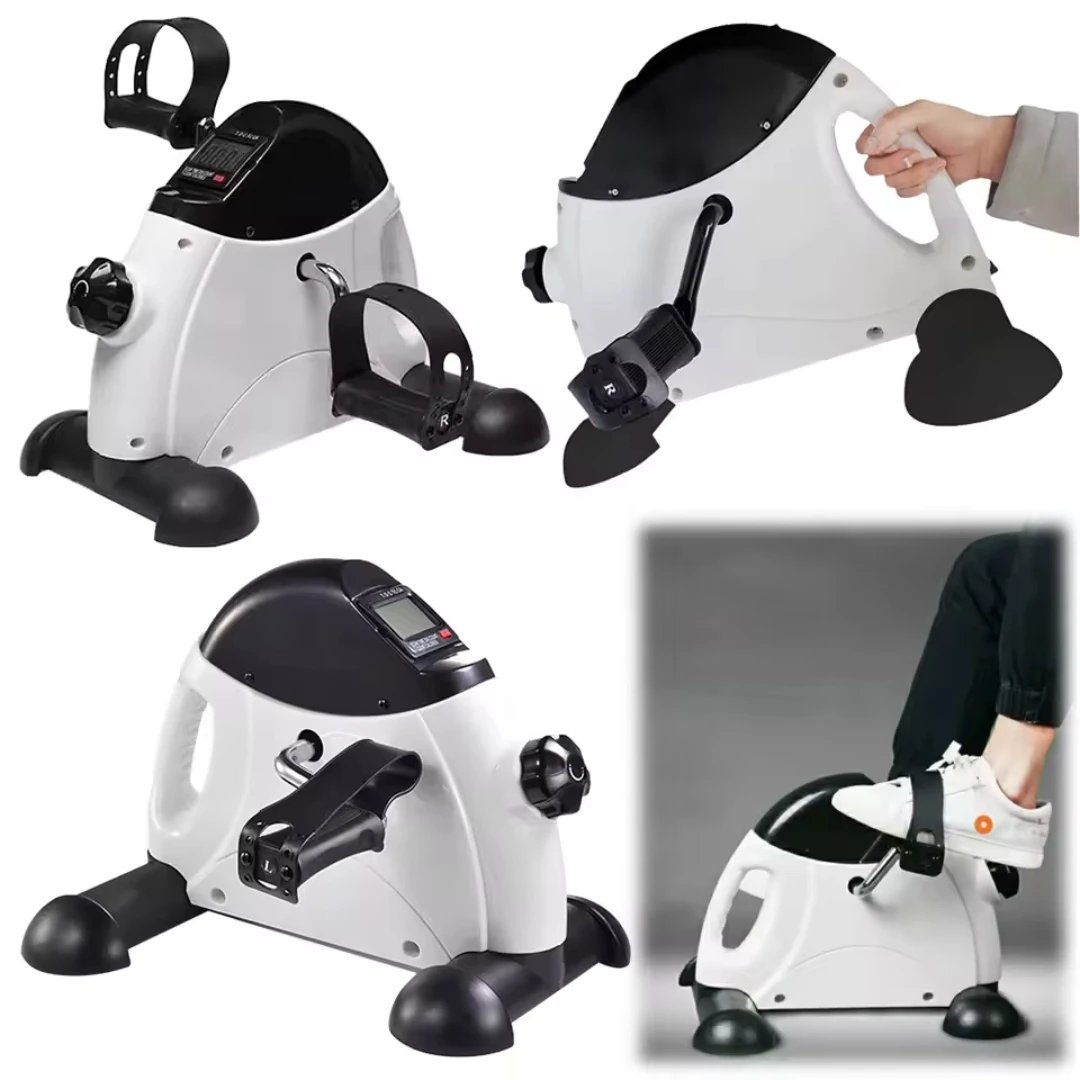 Mini cyclette per braccia e gambe, macchina per esercizi con pedale regolabile, display LCD, trainer per pedali portatile per l'home office